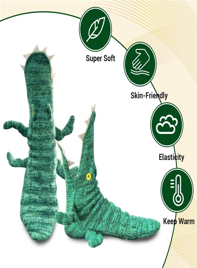 Banyaa Novelty Animal Socks Alligator Socks Biting Leg Women Men, Knit Cute Floor Crazy Funny Warm - Image 3